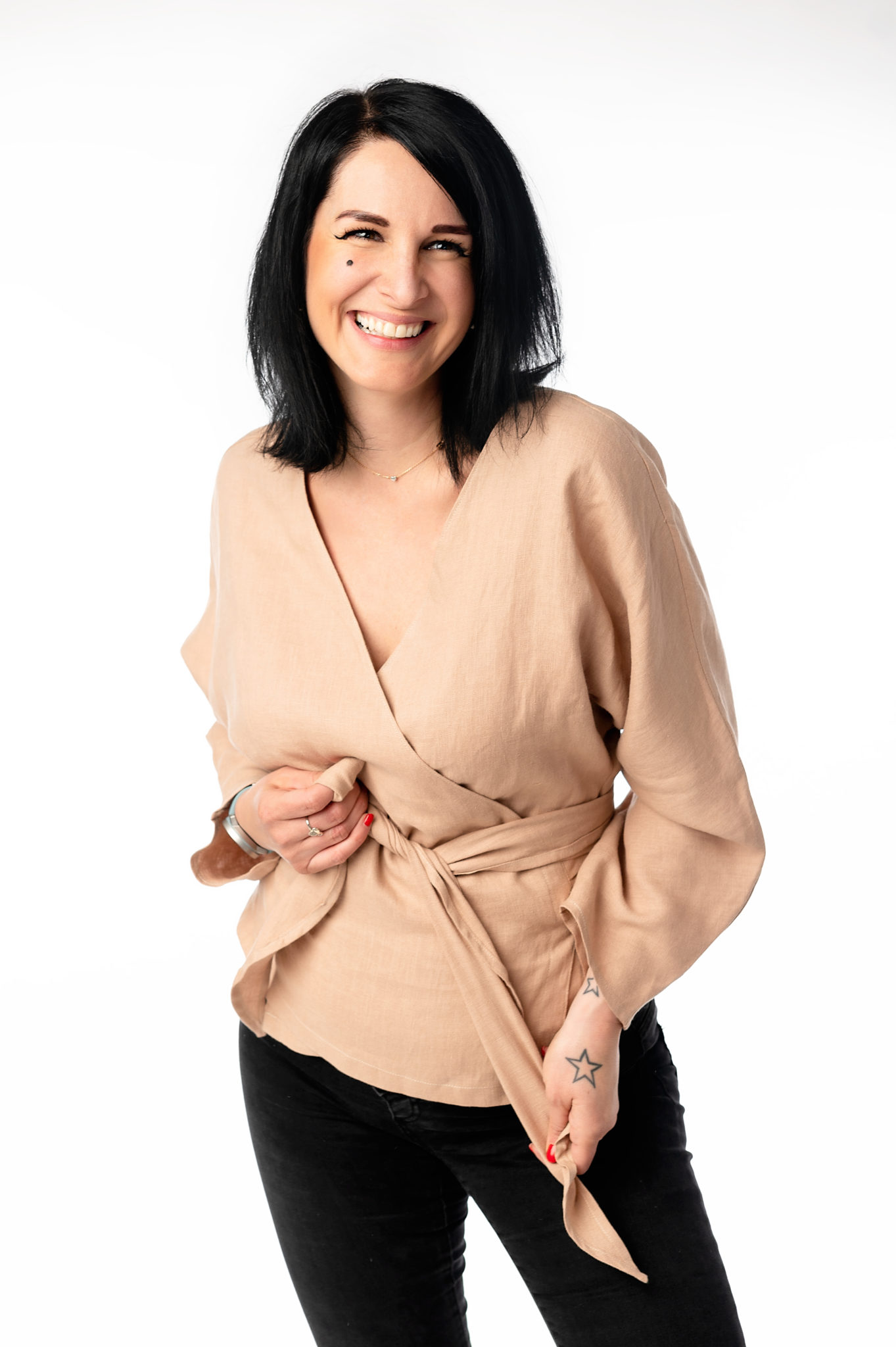 Kimi - ľanové zavinovacie kimono - dlhý rukáv - Image 7