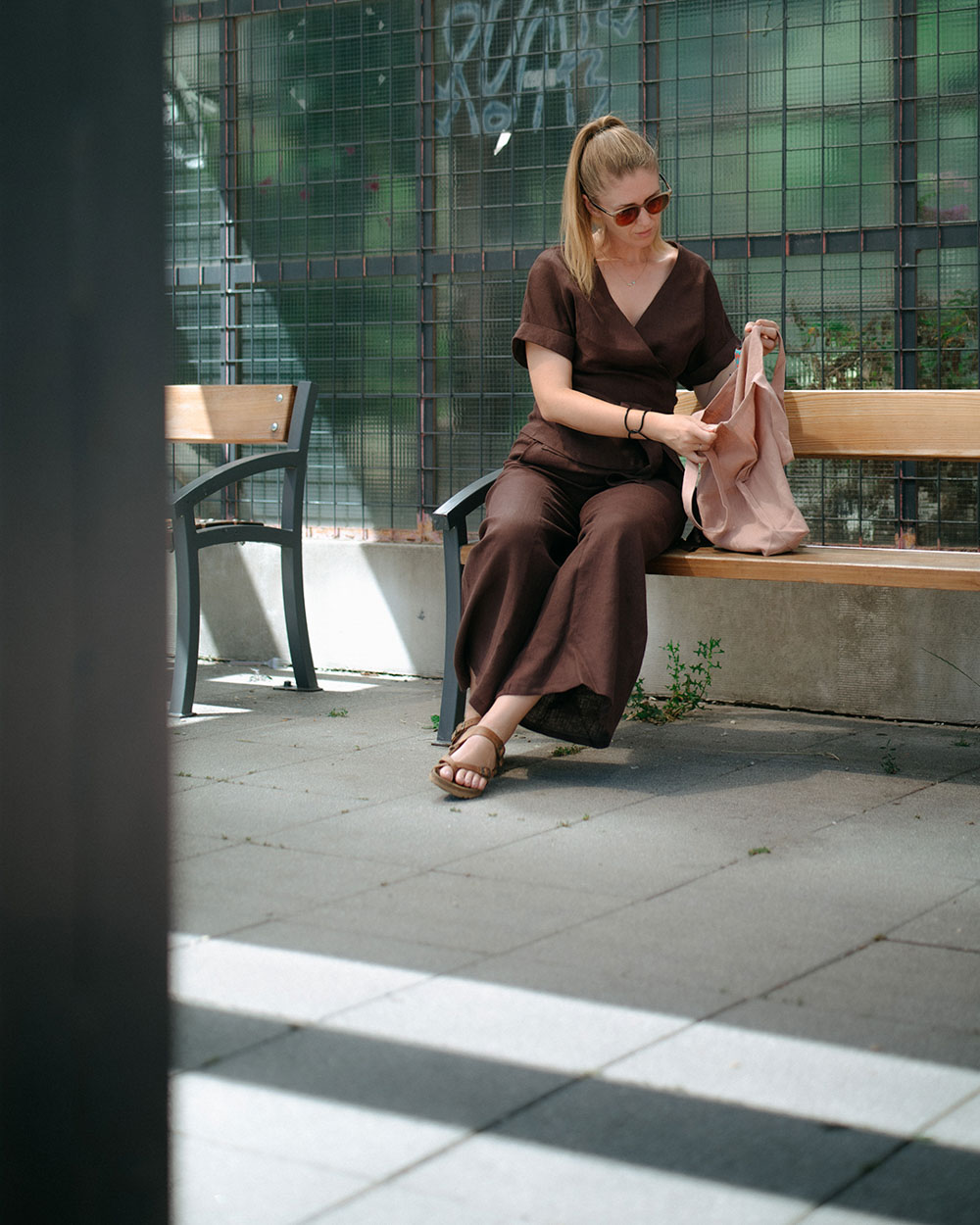Kimi - ľanové zavinovacie kimono - krátky rukáv - 40+ farieb – Obrázok 6