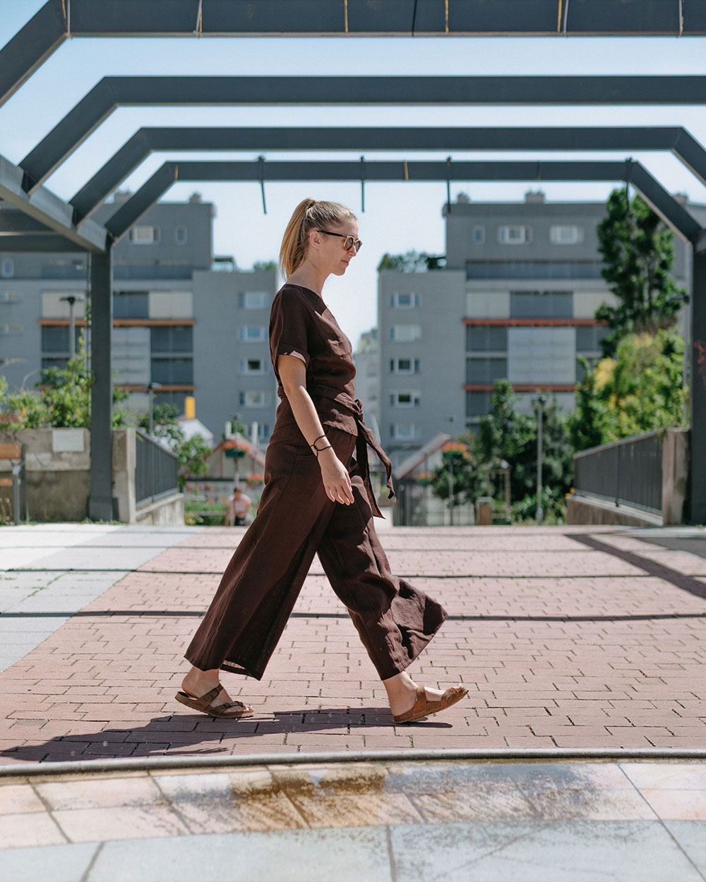 Kimi - ľanové zavinovacie kimono - krátky rukáv - 40+ farieb – Obrázok 9